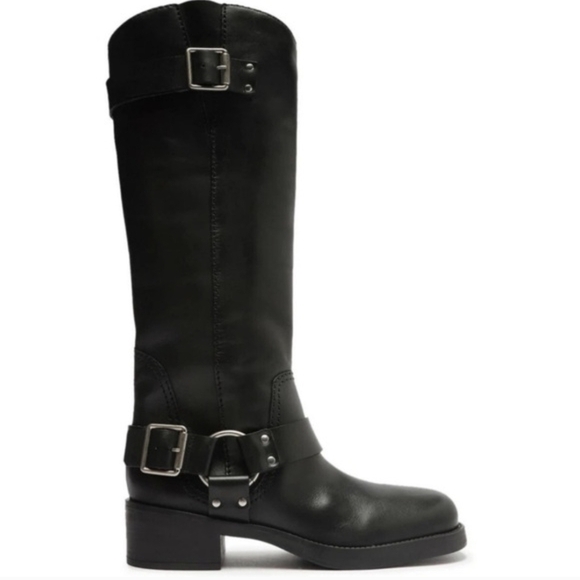 Arezzo Shoes - Arezzo Clara Leather Block Boot